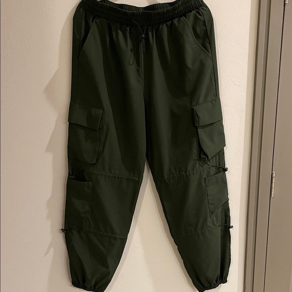 Dark Green Cargo Joggers